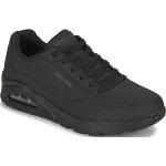 Schwarze Skechers Uno Low Sneaker aus PU leicht für Herren Größe 40 mit Absatzhöhe 3cm bis 5cm 