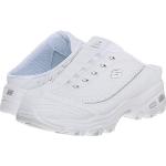 Weiße Skechers D'Lites Slip-on Sneaker ohne Verschluss in Breitweite aus Textil für Damen Größe 37 