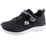 Schwarze Skechers Low Sneaker mit Klettverschluss in Normalweite für Kinder Größe 29 