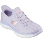 Reduzierte Lavendelfarbene Skechers Summits Slip-on Sneaker ohne Verschluss in Normalweite aus Textil für Damen Größe 43 