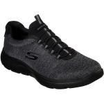 Schwarze Skechers Summits Slip-on Sneaker ohne Verschluss aus Textil leicht für Herren Größe 46 