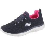 Marineblaue Skechers Summits Low Sneaker ohne Verschluss in Normalweite aus Textil für Damen Größe 42 