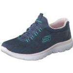 Blaue Skechers Summits Slip-on Sneaker aus Mesh für Damen Größe 41 
