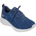 Marineblaue Skechers Ultra Flex Low Sneaker ohne Verschluss in Normalweite aus Textil für Damen Größe 41 
