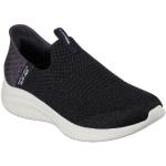 Schwarze Skechers Ultra Flex Vegane Low Sneaker ohne Verschluss in Normalweite aus Textil Leicht für Damen Größe 41 