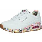 Reduzierte Weiße Skechers Uno 2 Low Sneaker mit Schnürsenkel aus Textil für Damen Größe 41 