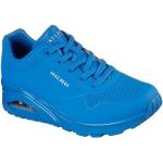 Blaue Skechers Uno Low Sneaker in Normalweite aus Textil Leicht für Damen 