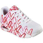 Reduzierte Weiße Skechers Uno Low Sneaker in Normalweite aus Textil Leicht für Damen Größe 41 