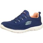 Reduzierte Marineblaue Skechers Summits Low Sneaker ohne Verschluss in Breitweite mit herausnehmbarem Fußbett für Damen Größe 36 