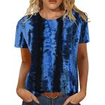 Hellblaue Oversize V-Ausschnitt Festliche Blusen mit Knopf aus Seide für Damen Größe M für den für den Sommer 