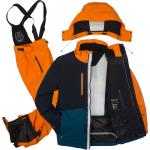 Skianzug Herren Skijacke dunkelblau + Skihose orange Gr. S - S | dunkelblau orange S Orange