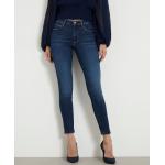 Blaue Sexy Guess Stretch-Jeans mit Strass mit Reißverschluss aus Baumwollmischung für Damen 