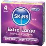 Skins Extra große Kondome 4er Pack - Klar
