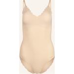 Nudefarbene Skiny V-Ausschnitt Damenbodies aus Polyamid ohne Bügel Größe L 