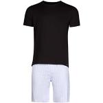 Schwarze Skiny Pyjamas kurz aus Jersey für Herren Größe XL 2-teilig 