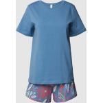 Blaue Blumenmuster Skiny Damenschlafanzüge & Damenpyjamas aus Baumwolle Größe S 