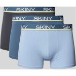 Blaue Skiny Herrenboxershorts aus Baumwollmischung Größe L 3-teilig 
