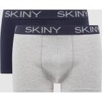 Graue Melierte Skiny Herrenunterwäsche aus Baumwolle Größe XL 2-teilig 