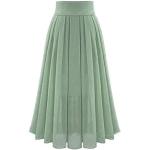 Grüne Vintage Maxiröcke aus Chiffon für Damen Größe L für den für den Sommer 