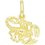 Goldene Skorpion-Anhänger mit Sternzeichen-Motiv vergoldet aus Gold 14 Karat handgemacht für Herren 
