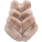 Beige Elegante Atmungsaktive Fellwesten aus Pelz für Damen Größe M für den für den Winter 