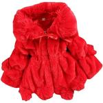 Rote Elegante Kinderfellmäntel aus Kunstfell für Mädchen für den für den Winter 