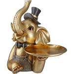 Goldene 16 cm Gilde Elefanten Figuren aus Kunststoff 