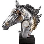 Silberne 34 cm Gilde Skulpturen & Dekofiguren mit Pferdemotiv aus Kunststoff 