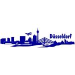 Skyline4u Aufkleber Düsseldorf mit Sehenswürdigkeiten in 8 Größen und 25 Farben (15x3,8cm brillantblau)