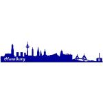 Skyline4u Aufkleber Hamburg Skyline viele Farben in 8 Größen und 25 Farben (15x3cm brillantblau)