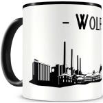 skyline4u Geschenk Wolfsburg Tasse für Kaffee oder Tee H:95mm/D:82mm schwarz