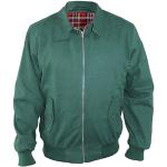 Grüne Karo Harrington-Jacken mit Reißverschluss für Damen Größe L 