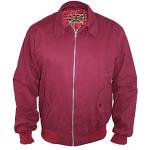 Burgundfarbene Harrington-Jacken mit Reißverschluss für Damen Größe XXL für den für den Herbst 
