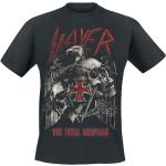 Schwarze Slayer Rundhals-Ausschnitt T-Shirts für Herren Größe L für Festivals 