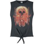 Anthrazitfarbene Slayer Print-Shirts für Damen Größe XL für Festivals 
