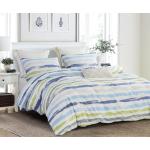 Blaue Gestreifte Bettwäsche Sets & Bettwäsche Garnituren aus Baumwolle 3-teilig 