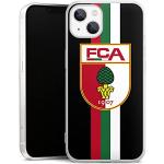DeinDesign Slim Case extra dünn kompatibel mit Apple iPhone 13 Silikon Handyhülle transparent Hülle FC Augsburg FCA Offizielles Lizenzprodukt