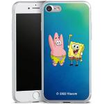 DeinDesign Slim Case extra dünn kompatibel mit Apple iPhone SE (2020) Silikon Handyhülle transparent Hülle Offizielles Lizenzprodukt Patrick Star Spongebob Schwammkopf