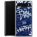 DeinDesign Hertha BSC Google Pixel 6a Hüllen Art: Slim Cases mit Graffiti-Motiv durchsichtig aus Silikon 