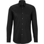 Schwarze Unifarbene HUGO BOSS BOSS Kentkragen Hemden mit Kent-Kragen aus Baumwolle für Herren 