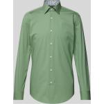 Grüne Langärmelige HUGO BOSS BOSS Kentkragen Hemden mit Kent-Kragen aus Baumwolle für Herren 
