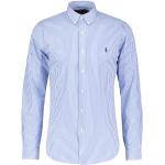 Hellblaue Ralph Lauren Polo Ralph Lauren Button Down Kragen Slim Fit Hemden aus Baumwollmischung für Herren Größe S 