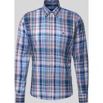 Melierte Fynch Hatton Button Down Kragen Slim Fit Hemden aus Baumwolle für Herren Größe XL 