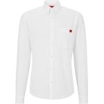 Weiße HUGO BOSS HUGO Button Down Kragen Slim Fit Hemden aus Baumwolle für Herren Größe M 