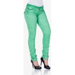 Grüne Slim Fit Jeans aus Denim enganliegend für Damen Größe XS für den für den Sommer 