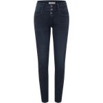 Blaue Timezone Slim Fit Jeans mit Reißverschluss aus Baumwolle für Damen Weite 26 