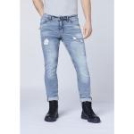 Blaue 5-Pocket Jeans mit Reißverschluss aus Baumwollmischung für Herren Übergrößen Große Größen 