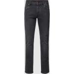 Silberne Unifarbene Slim Fit Jeans mit Reißverschluss aus Baumwollmischung für Herren 