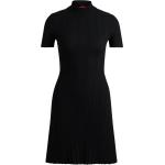 Schwarze Kurzärmelige HUGO BOSS HUGO Stehkragen Damenkleider aus Polyamid Größe XS 