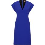 Blaue HUGO BOSS BOSS V-Ausschnitt Damenkleider mit Reißverschluss aus Viskose Größe XS 